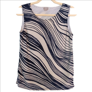 Chico's Tank Top Women's Black & White/Cream Size‎ 0 (4-6) Blouse Sleeveless